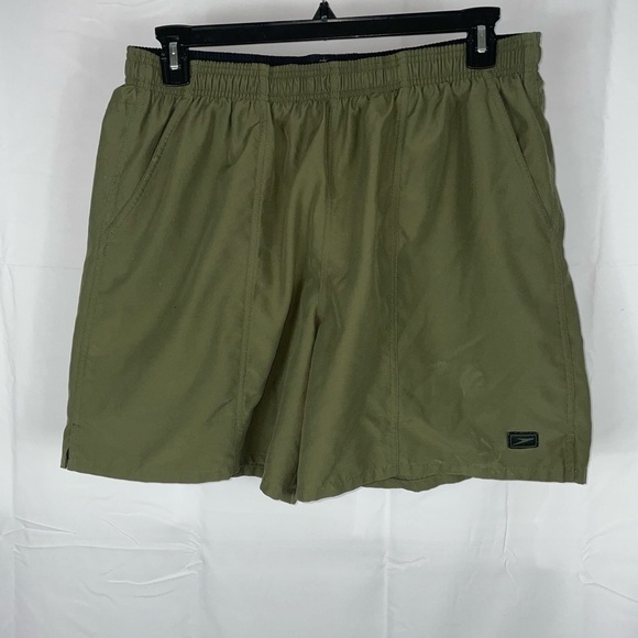Speedo Swim Trunks Lined Elastic Pull On Elastic Drawstring Waist Pockets Shorts - Picture 2 of 10